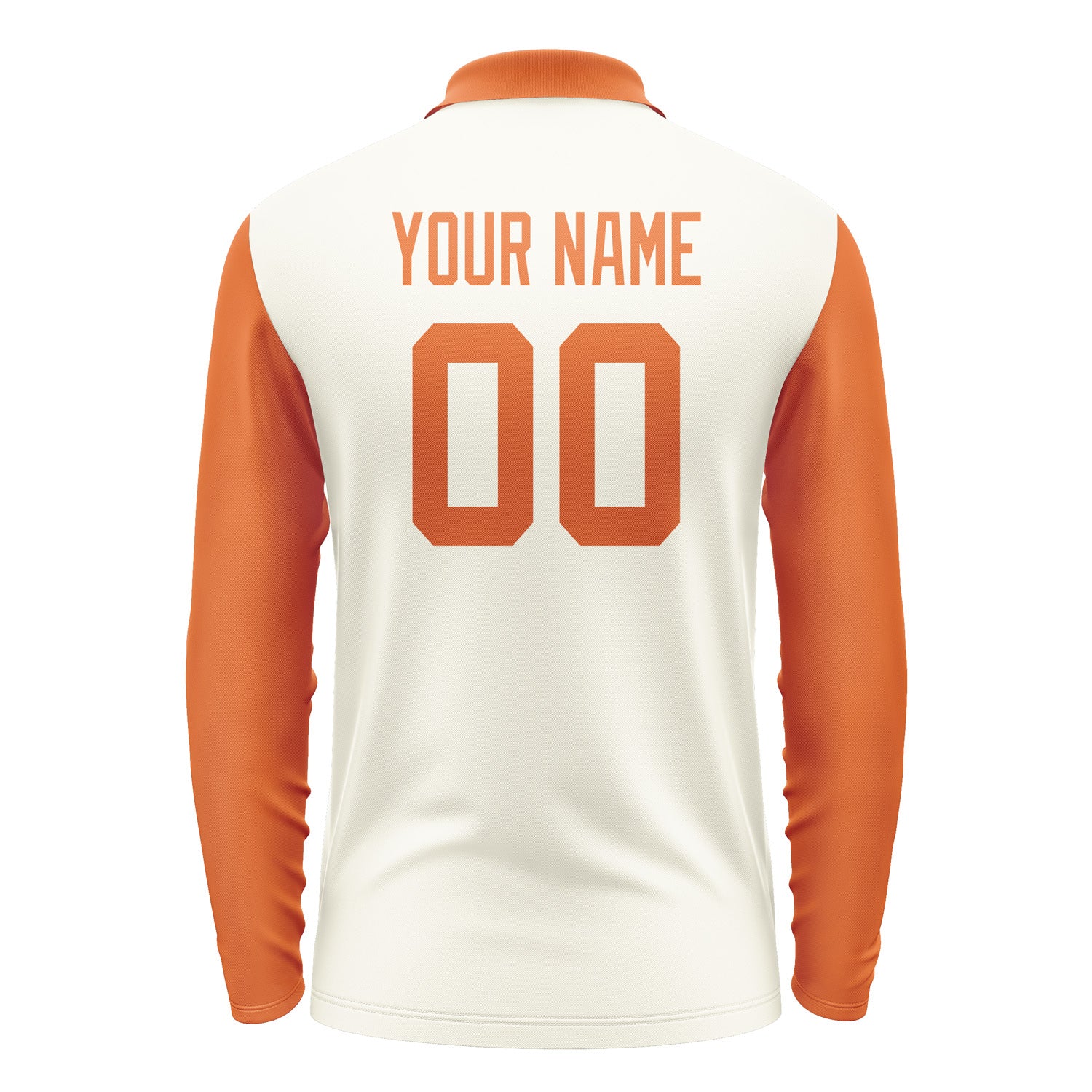 Custom Cream Orange Long Sleeve Polo Shirt Pl032828B128