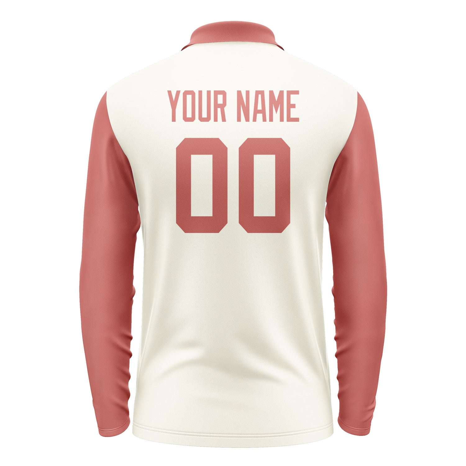Custom Cream Copper Rose Long Sleeve Polo Shirt Pl032929B129