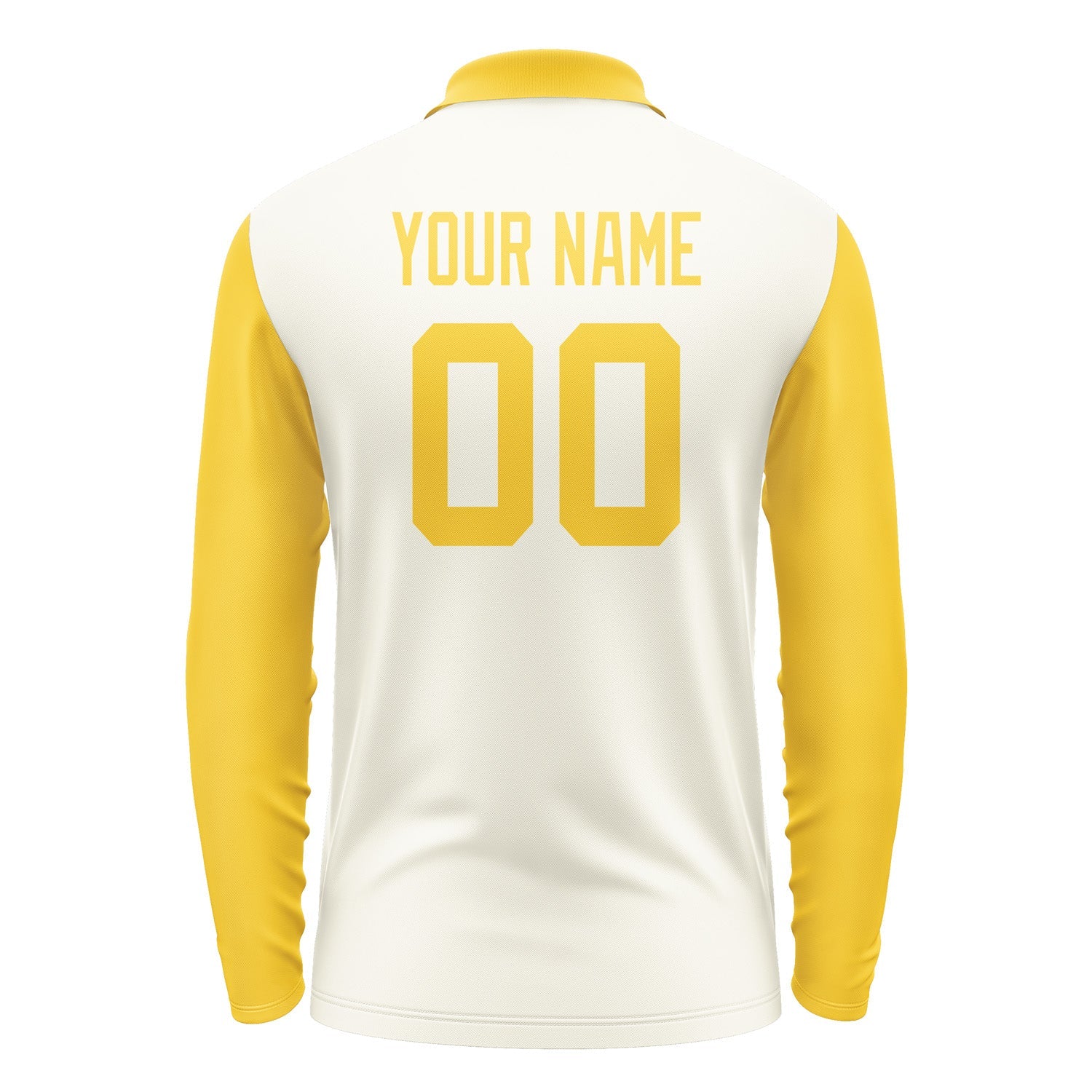 Custom Cream Gold Long Sleeve Polo Shirt Pl033030B130