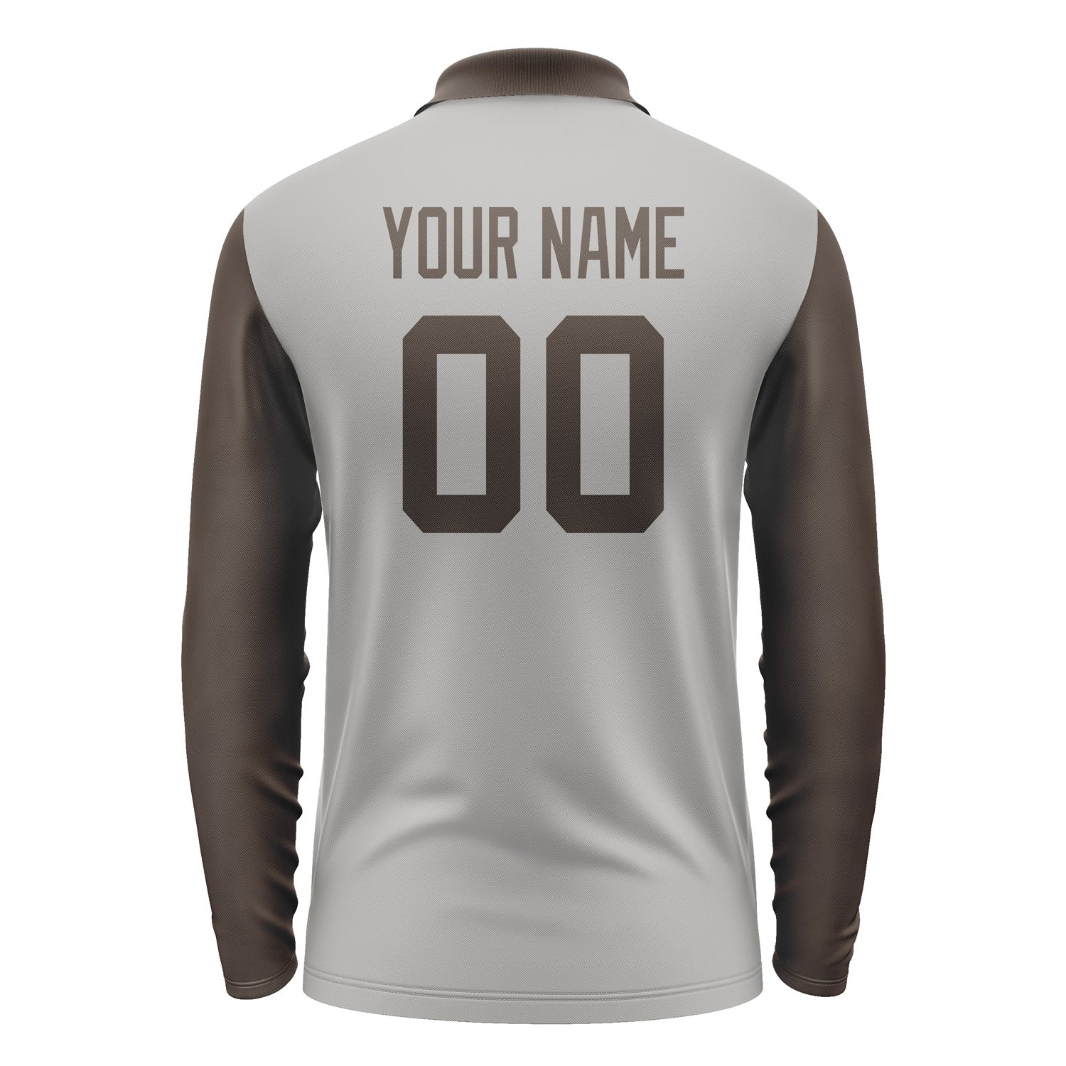 Custom Gray Brown Long Sleeve Polo Shirt Pl040101B101
