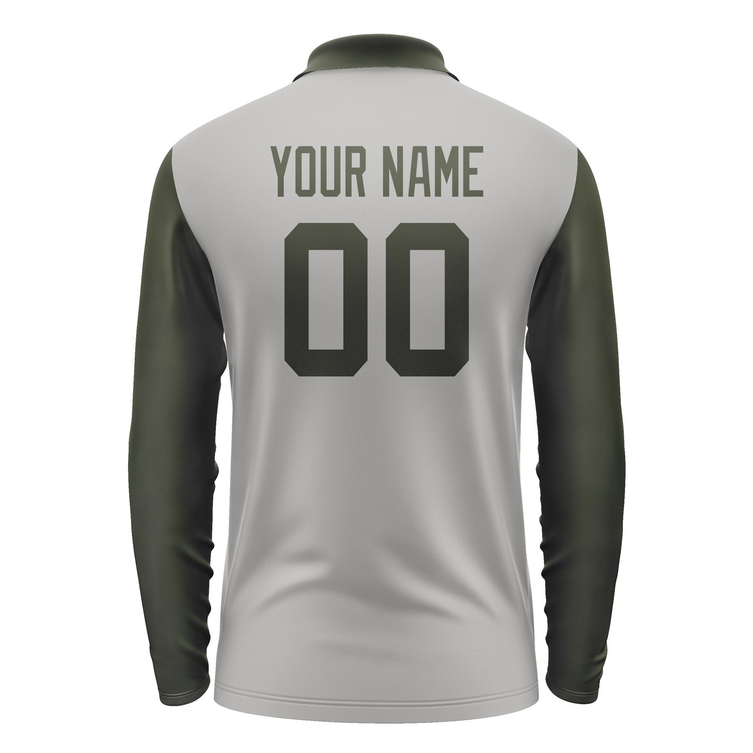 Custom Gray Olive Long Sleeve Polo Shirt Pl040202B102