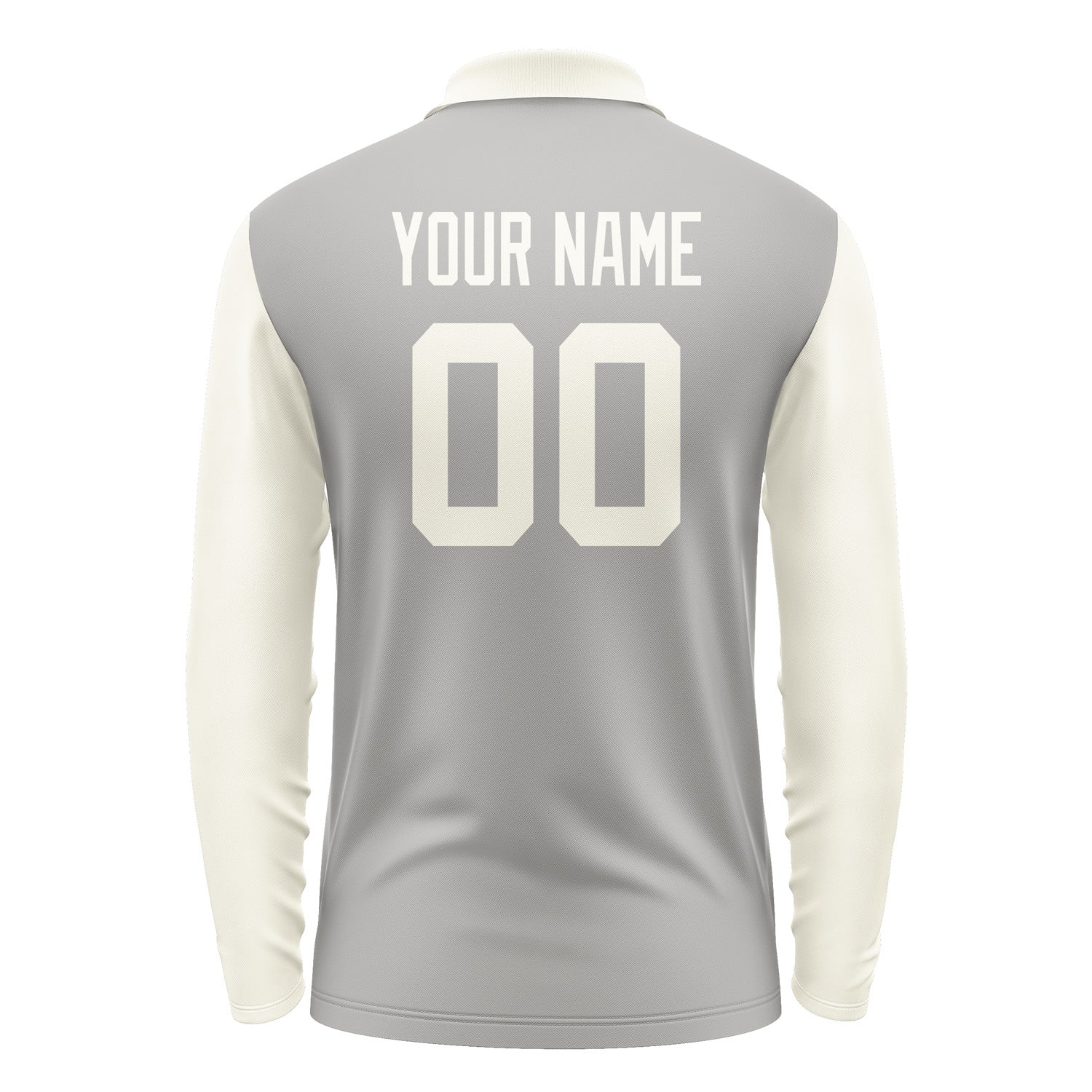 Custom Gray Cream Long Sleeve Polo Shirt Pl040303B103
