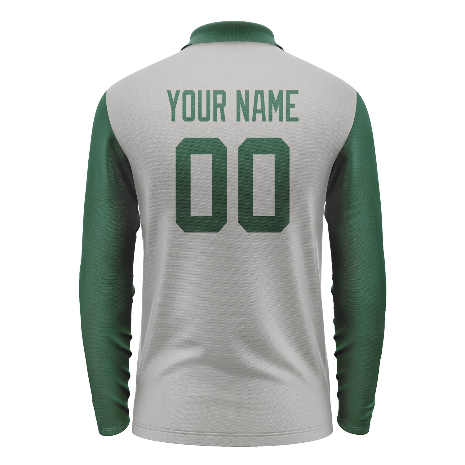 Custom Gray Green Long Sleeve Polo Shirt Pl040505B105