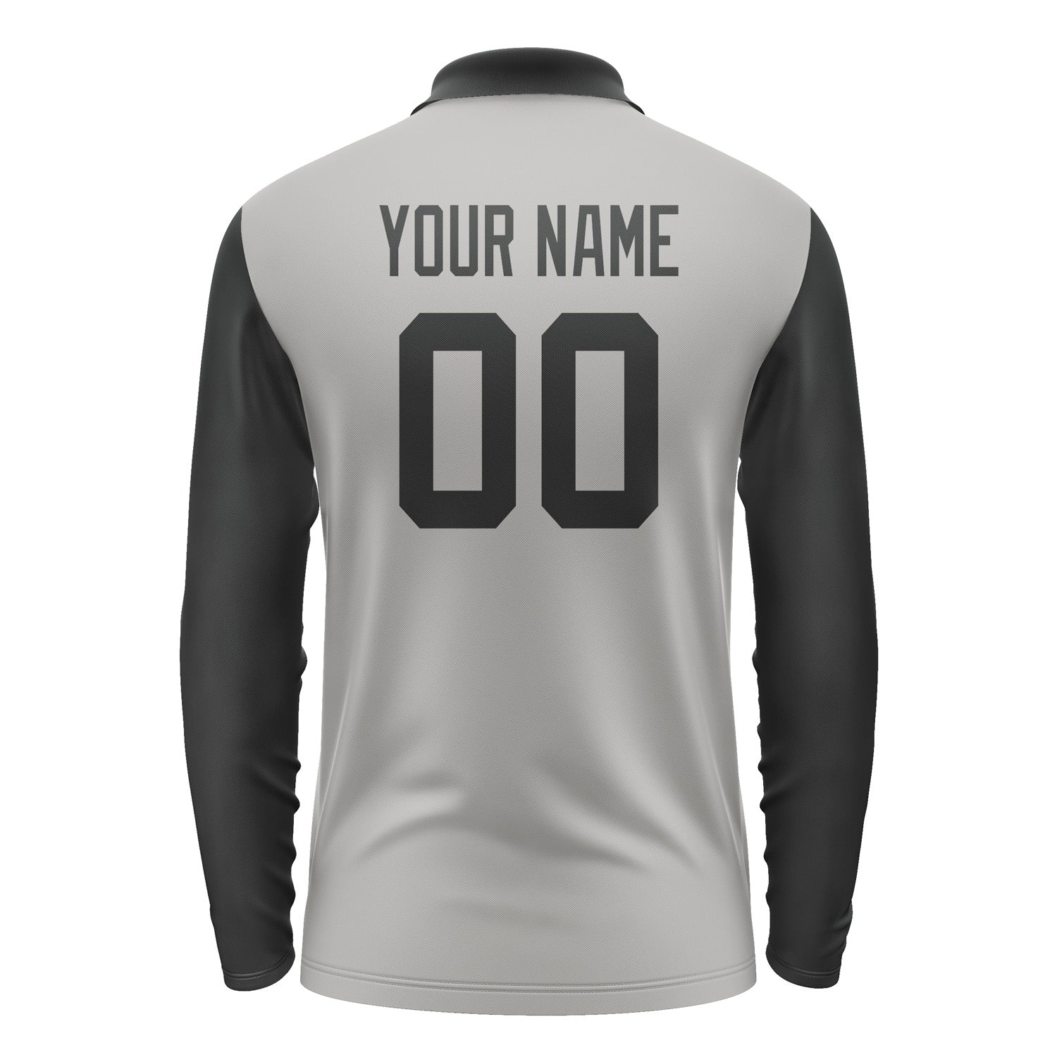 Custom Gray Black Long Sleeve Polo Shirt Pl041717B117