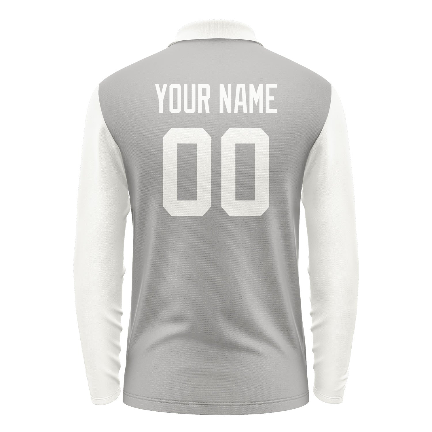 Custom Gray White Long Sleeve Polo Shirt Pl041818B118