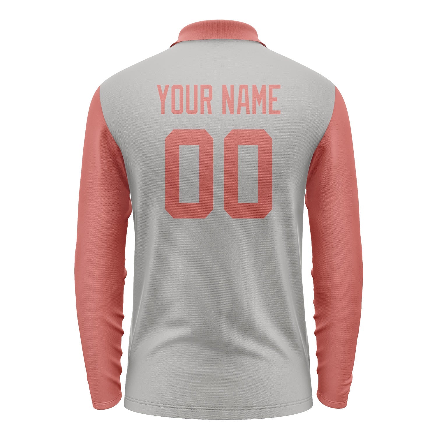 Custom Gray Copper Rose Long Sleeve Polo Shirt Pl042929B129