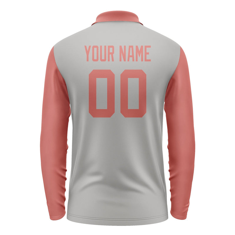 Custom Gray Copper Rose Long Sleeve Polo Shirt Pl042929B129