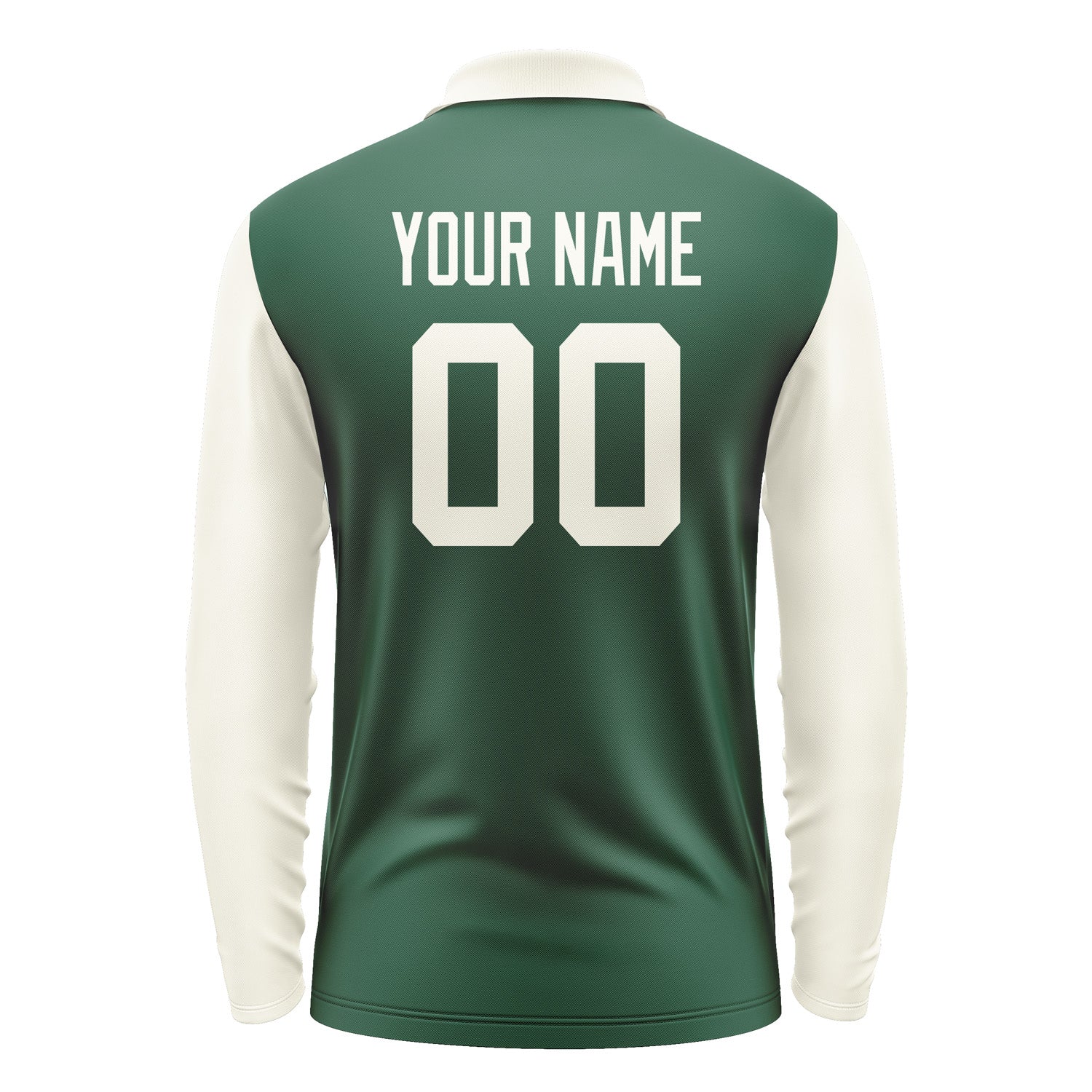 Custom Green Cream Long Sleeve Polo Shirt Pl050303B103