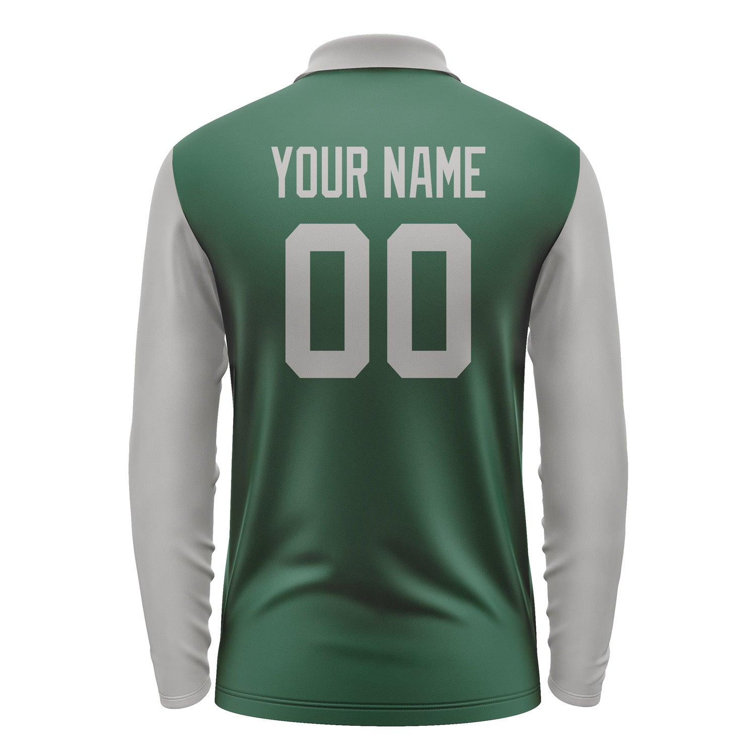 Custom Green Gray Long Sleeve Polo Shirt Pl050404B104