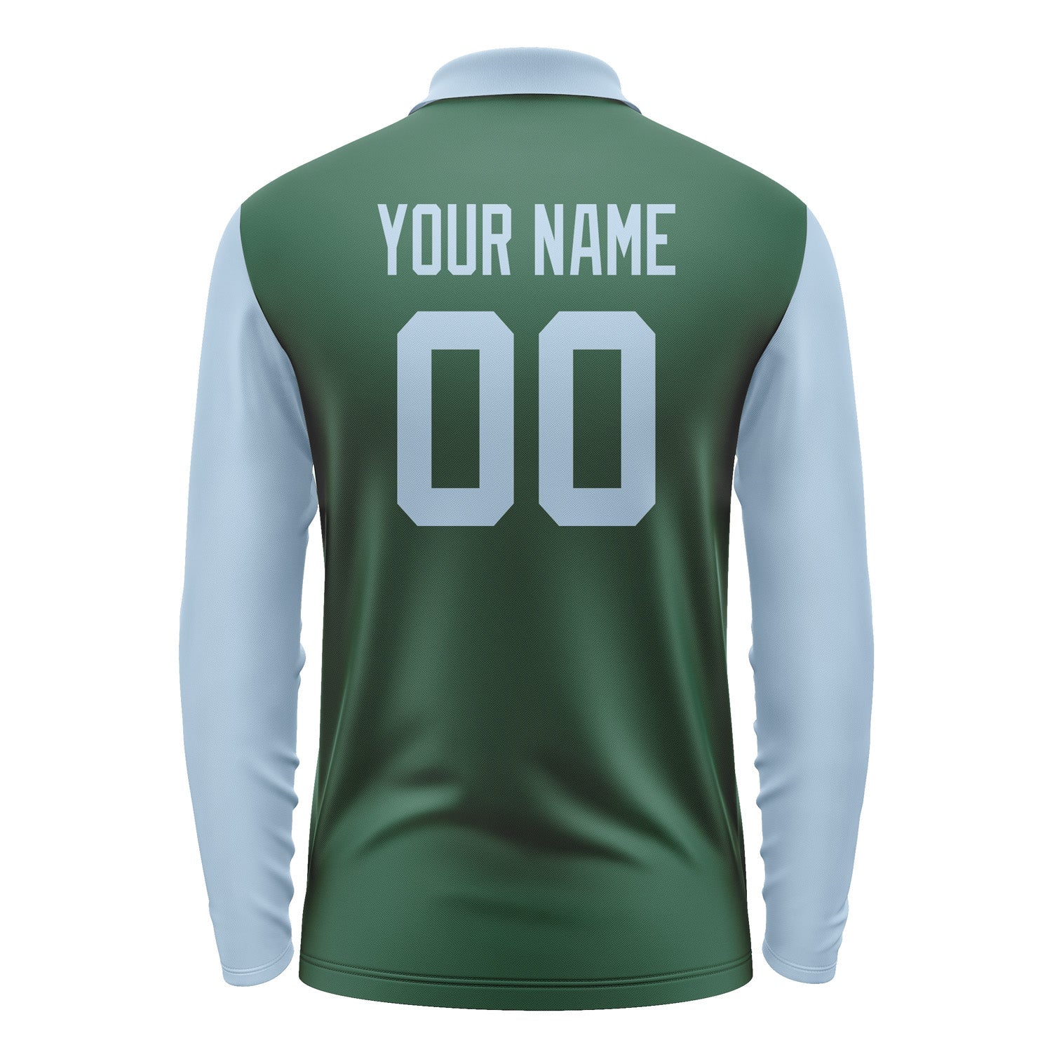 Custom Green Light Blue Long Sleeve Polo Shirt Pl050808B108