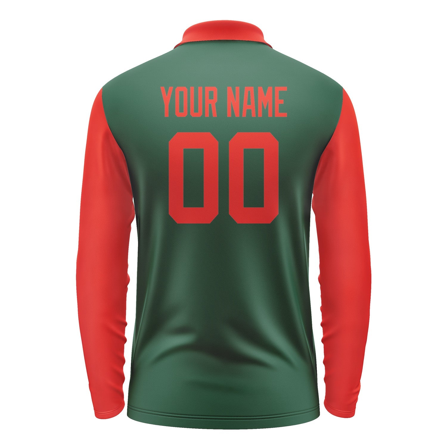 Custom Green Orange Red Long Sleeve Polo Shirt Pl051212B112