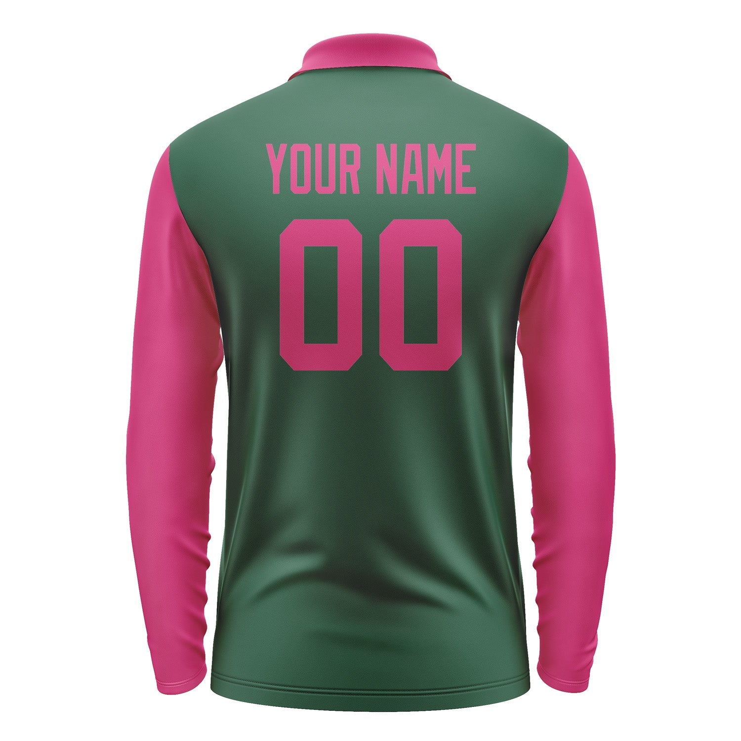Custom Green Pink Long Sleeve Polo Shirt Pl051313B113