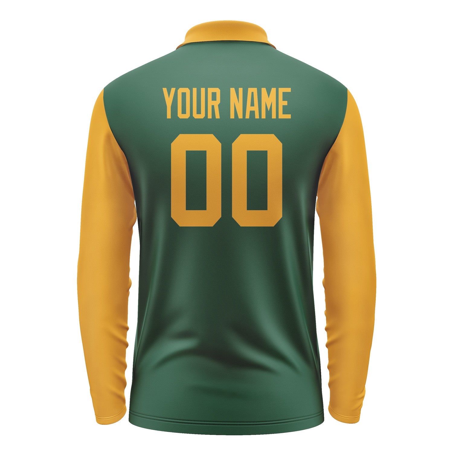 Custom Green Yellow Long Sleeve Polo Shirt Pl051919B119