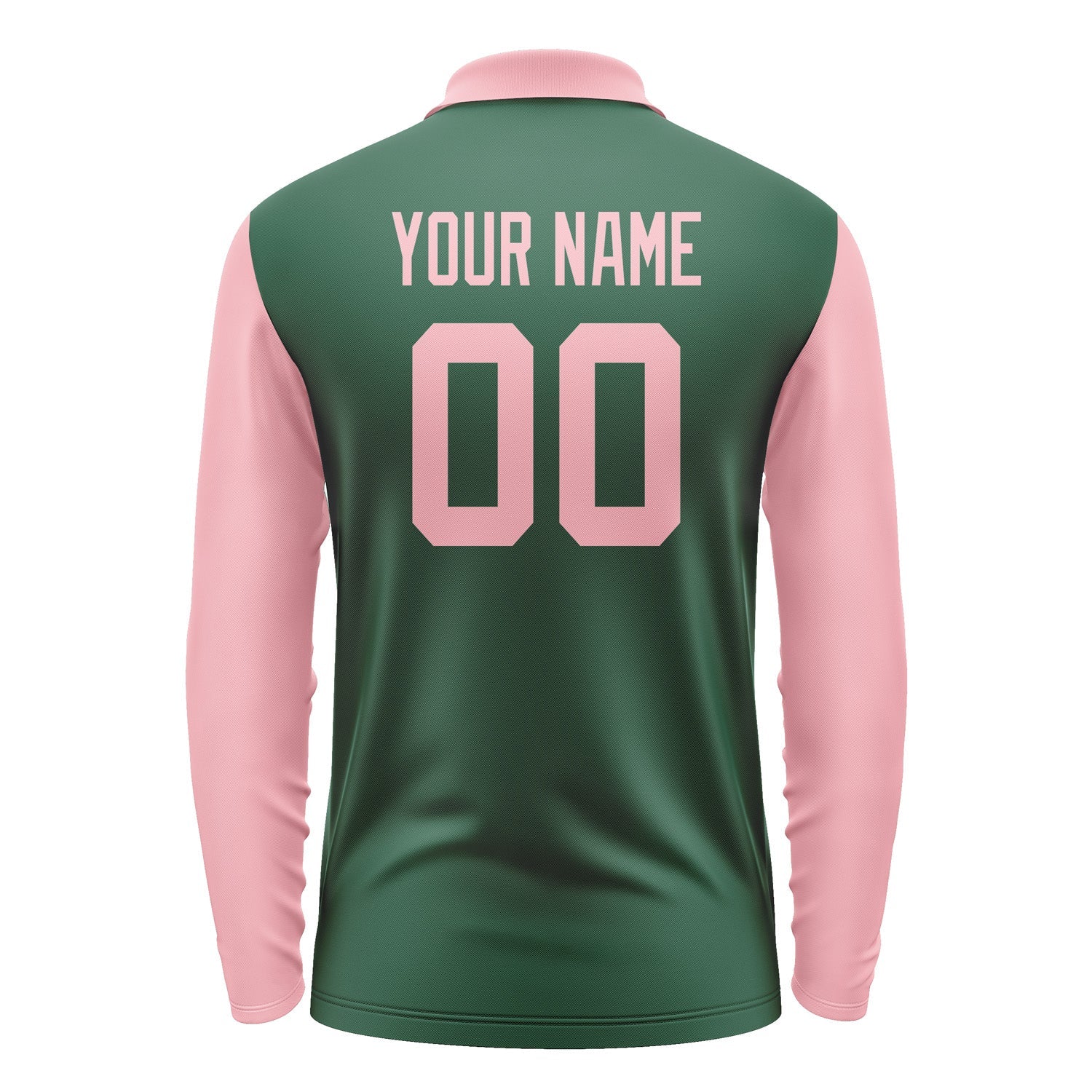 Custom Green Light Pink Long Sleeve Polo Shirt Pl052121B121