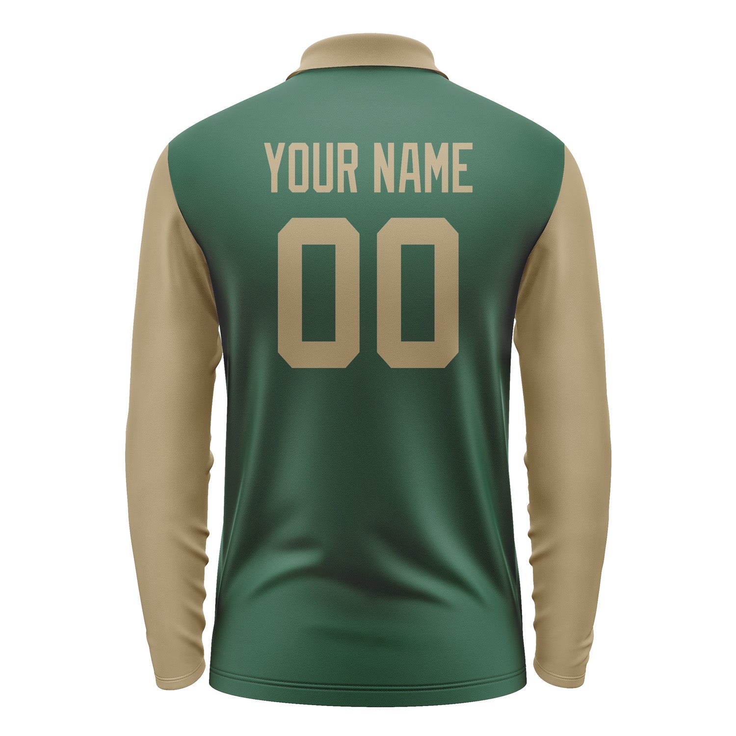 Custom Green Light Khaki Long Sleeve Polo Shirt Pl052525B125