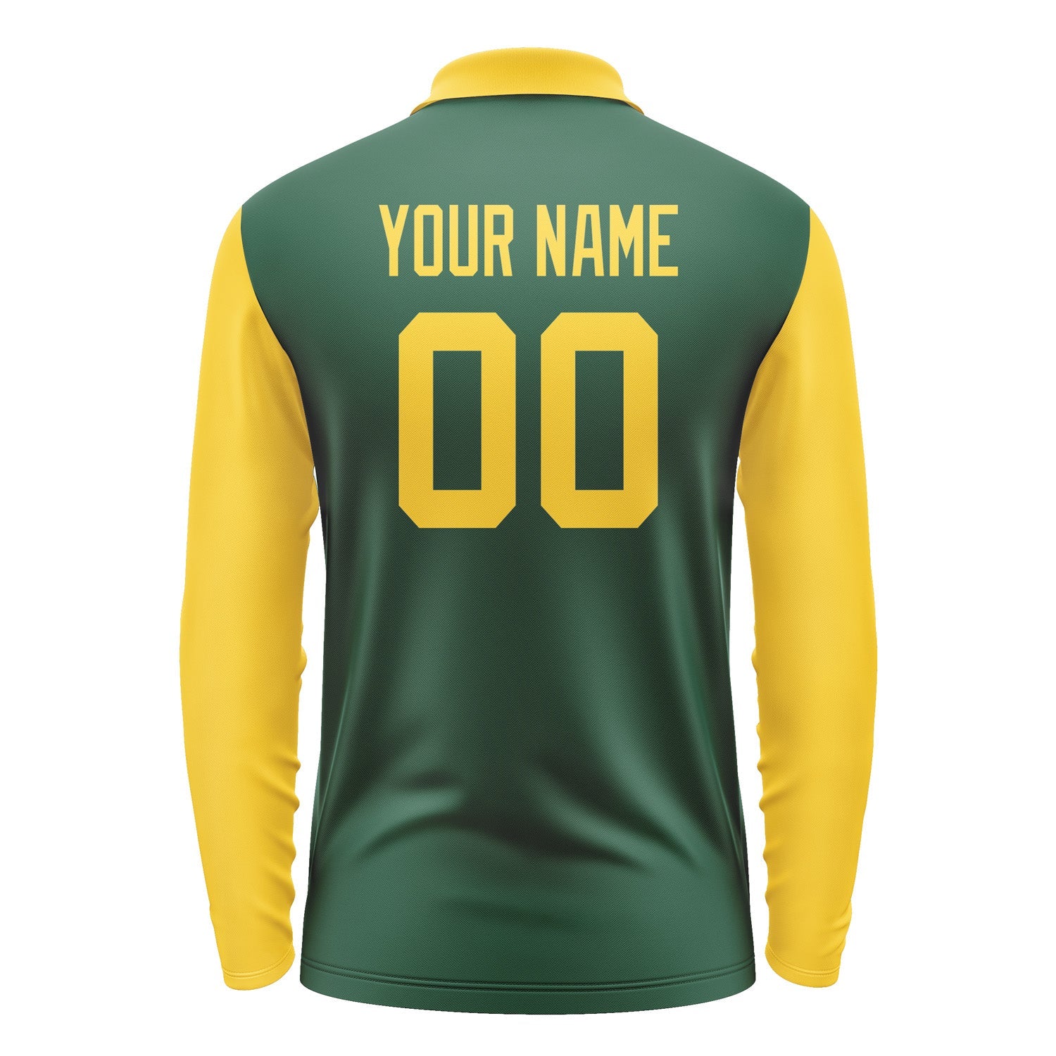 Custom Green Gold Long Sleeve Polo Shirt Pl053030B130