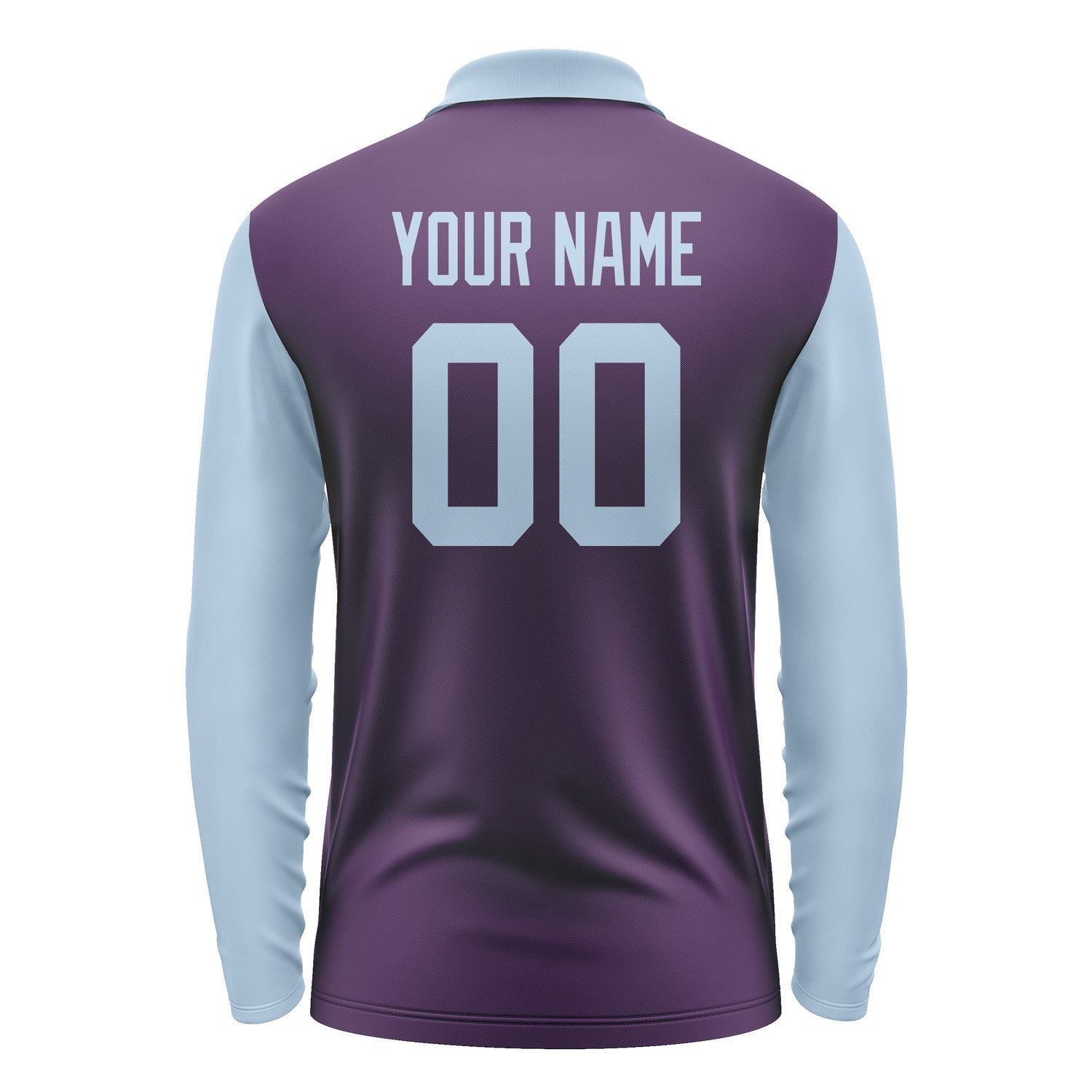 Custom Purple Light Blue Long Sleeve Polo Shirt Pl070808B108