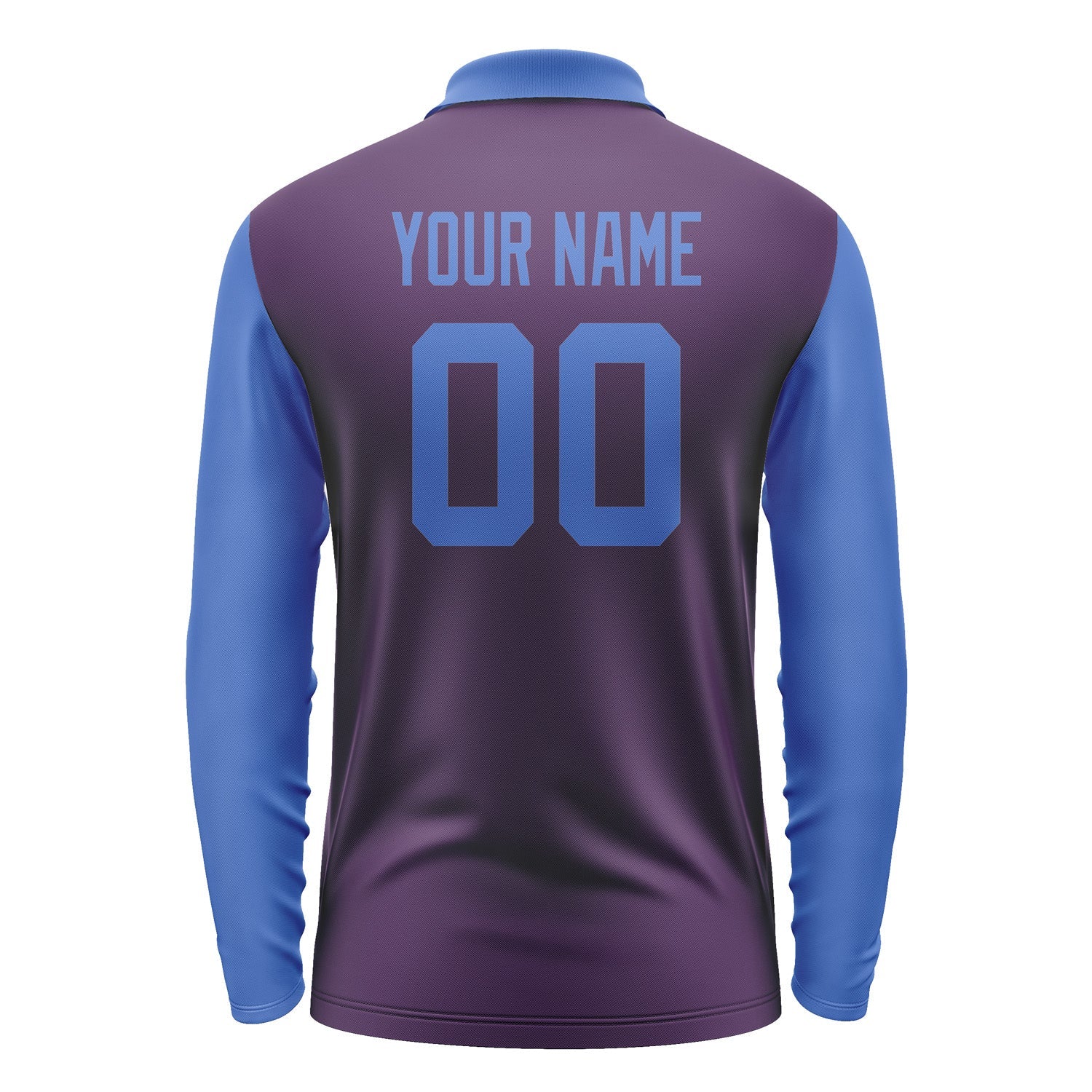 Custom Purple Sky Blue Long Sleeve Polo Shirt Pl070909B109