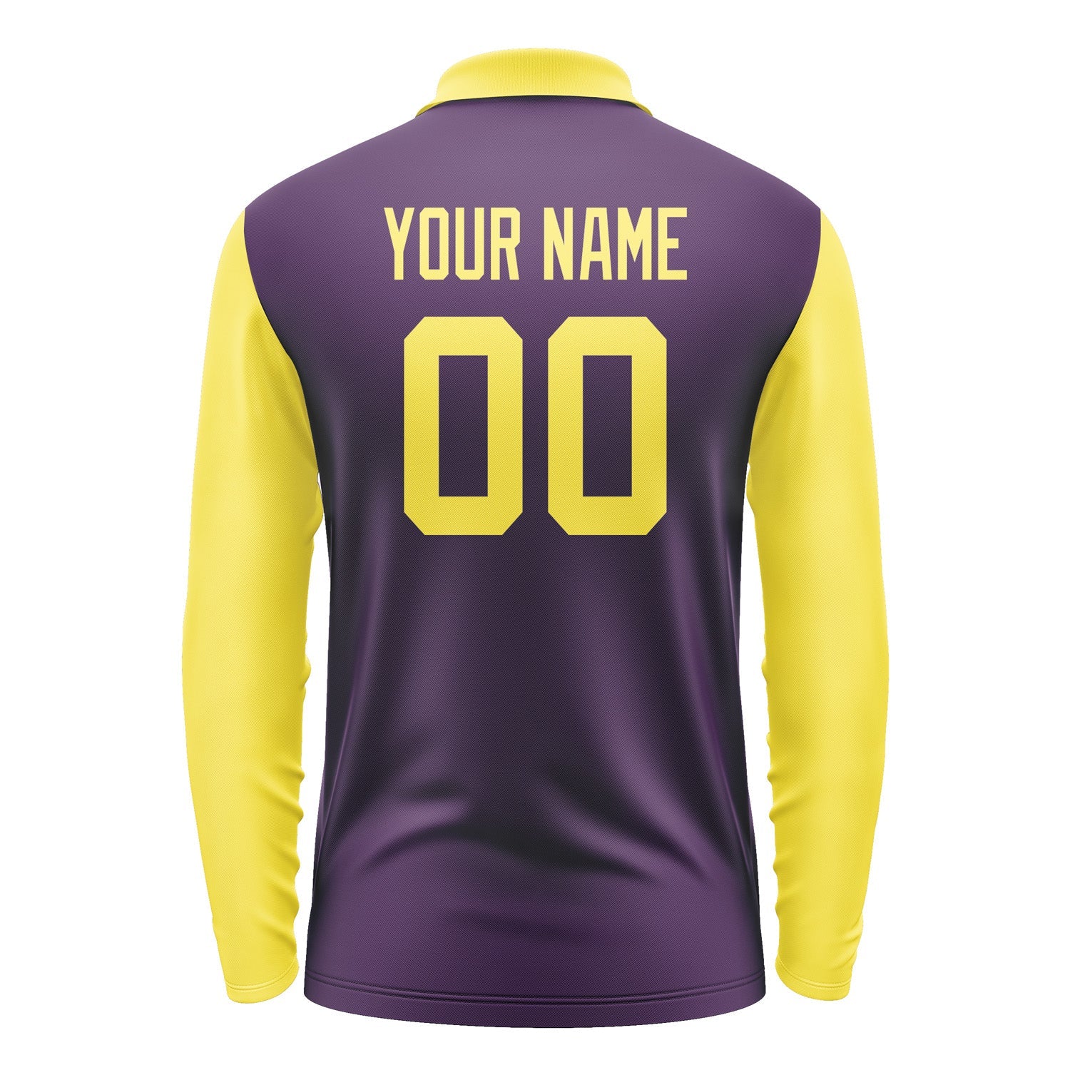 Custom Purple Light Yellow Long Sleeve Polo Shirt Pl072626B126