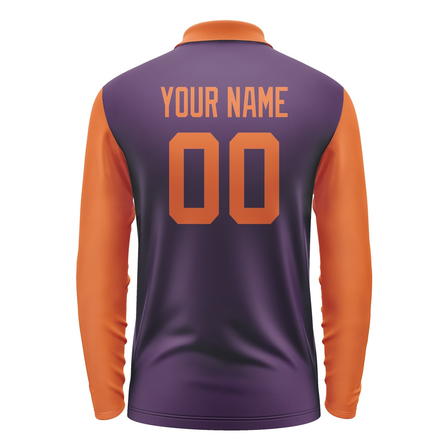 Custom Purple Orange Long Sleeve Polo Shirt Pl072828B128