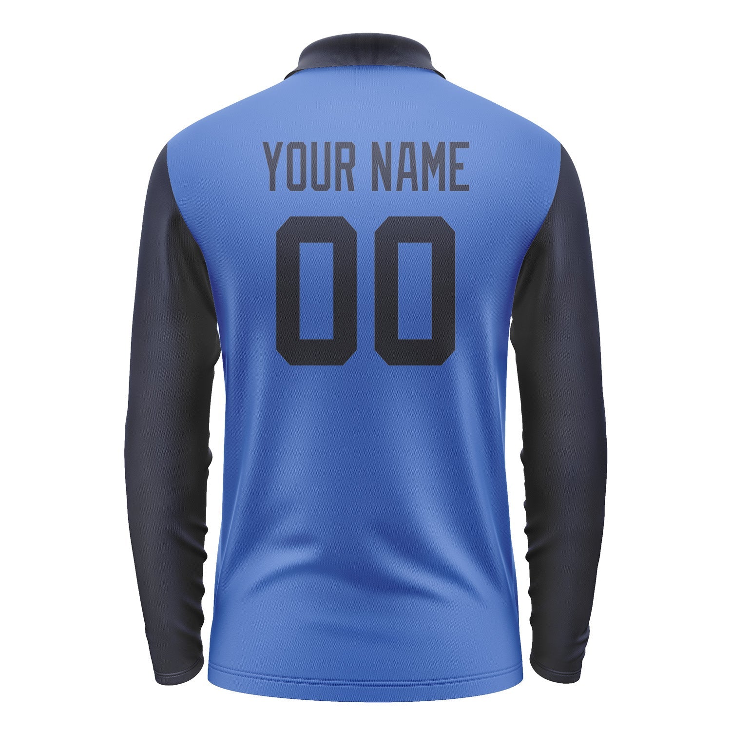 Custom Sky Blue Navy Long Sleeve Polo Shirt Pl091111B111