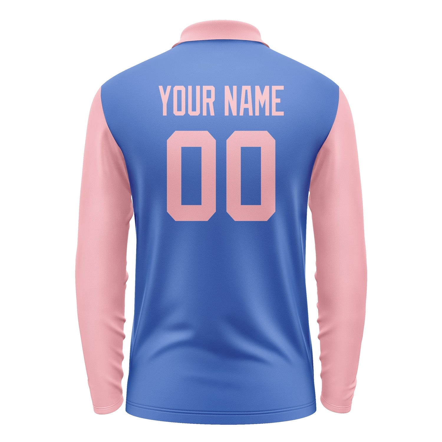 Custom Sky Blue Light Pink Long Sleeve Polo Shirt Pl092121B121