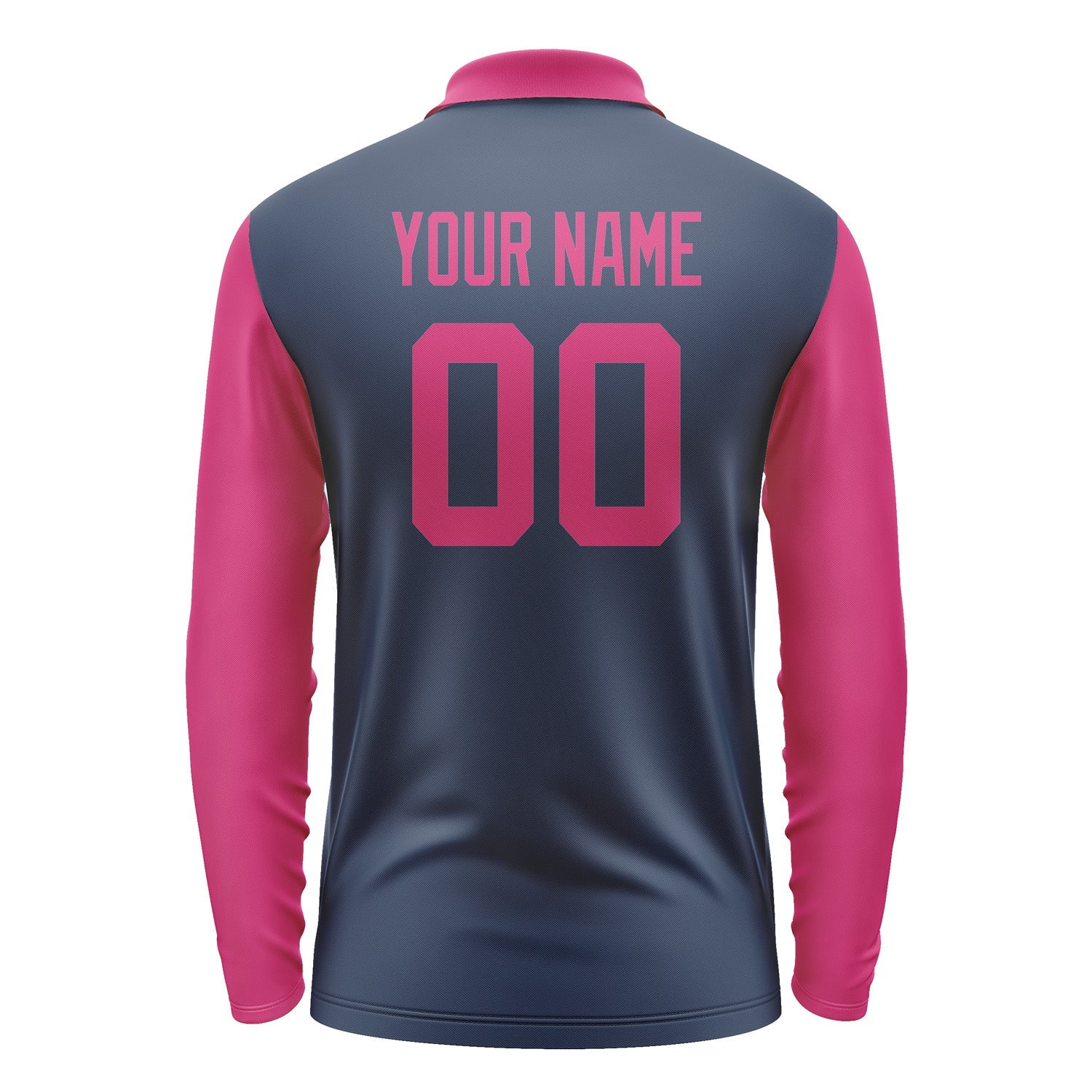 Custom Blue Pink Long Sleeve Polo Shirt Pl101313B113