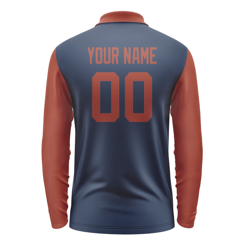 Custom Blue Coral Red Long Sleeve Polo Shirt Pl101616B116