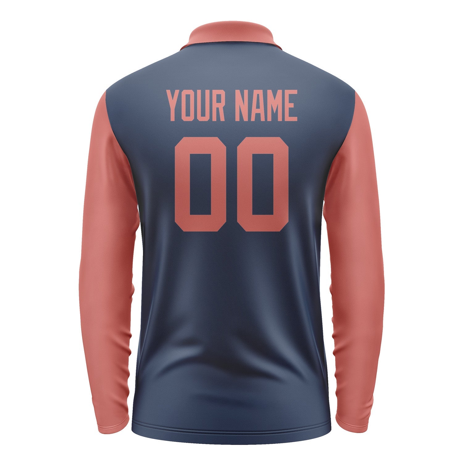 Custom Blue Copper Rose Long Sleeve Polo Shirt Pl102929B129