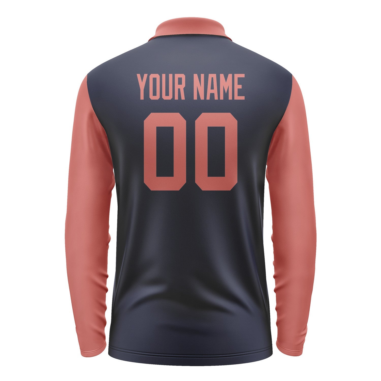 Custom Navy Copper Rose Long Sleeve Polo Shirt Pl112929B129