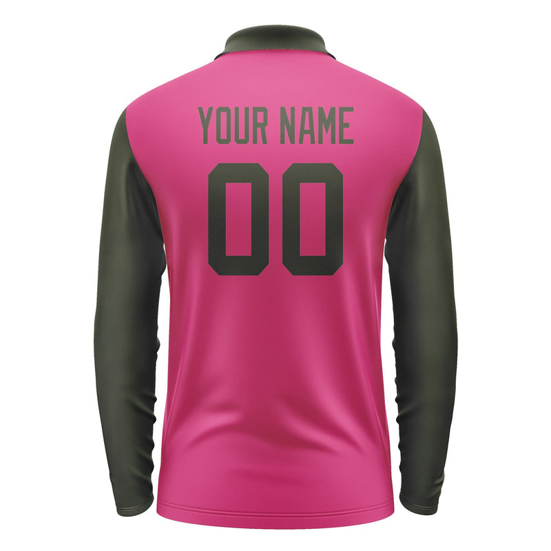 Custom Pink Olive Long Sleeve Polo Shirt Pl130202B102
