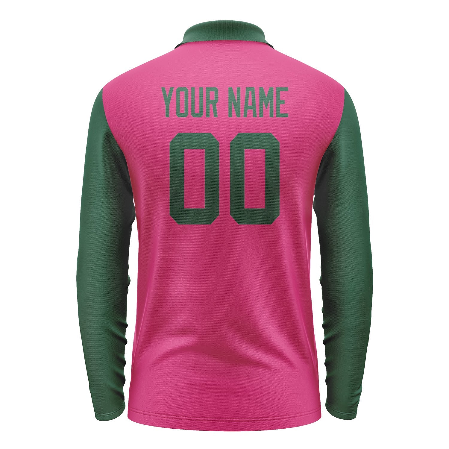 Custom Pink Green Long Sleeve Polo Shirt Pl130505B105