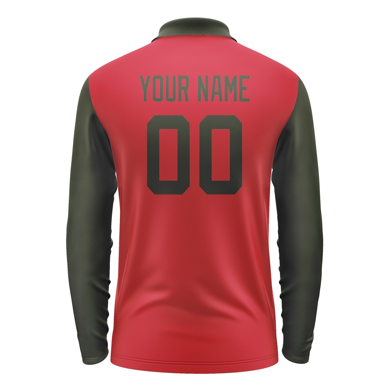 Custom Red Olive Long Sleeve Polo Shirt Pl140202B102