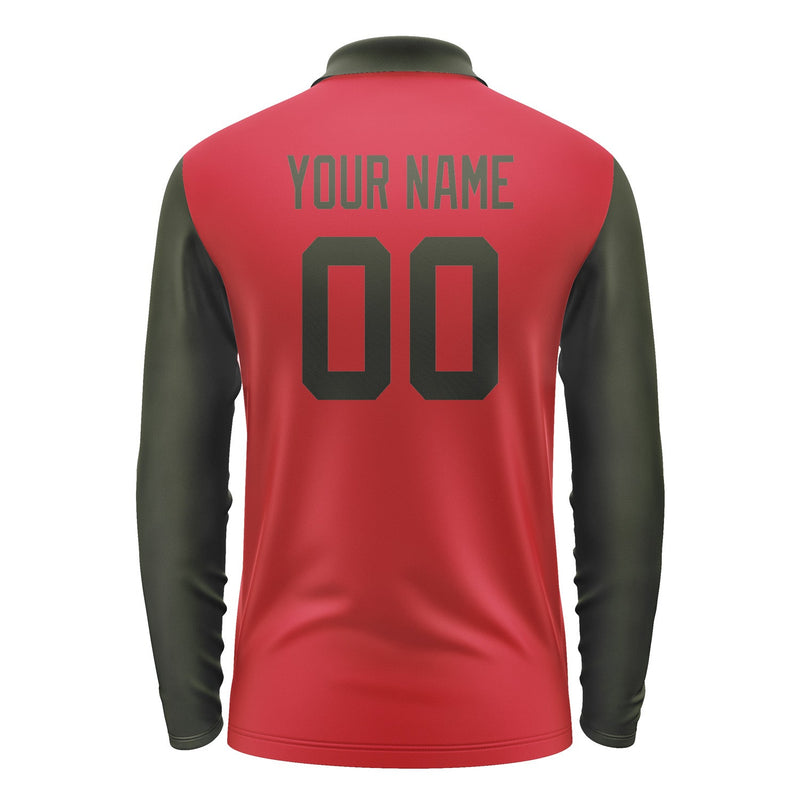 Custom Red Olive Long Sleeve Polo Shirt Pl140202B102