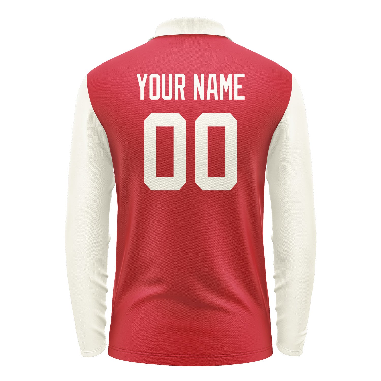 Custom Red Cream Long Sleeve Polo Shirt Pl140303B103