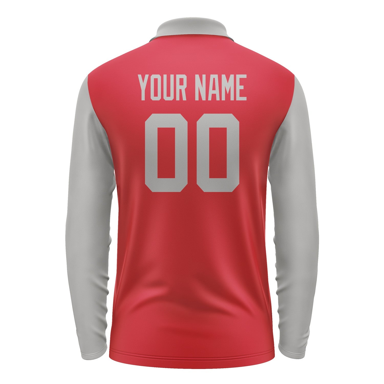 Custom Red Gray Long Sleeve Polo Shirt Pl140404B104
