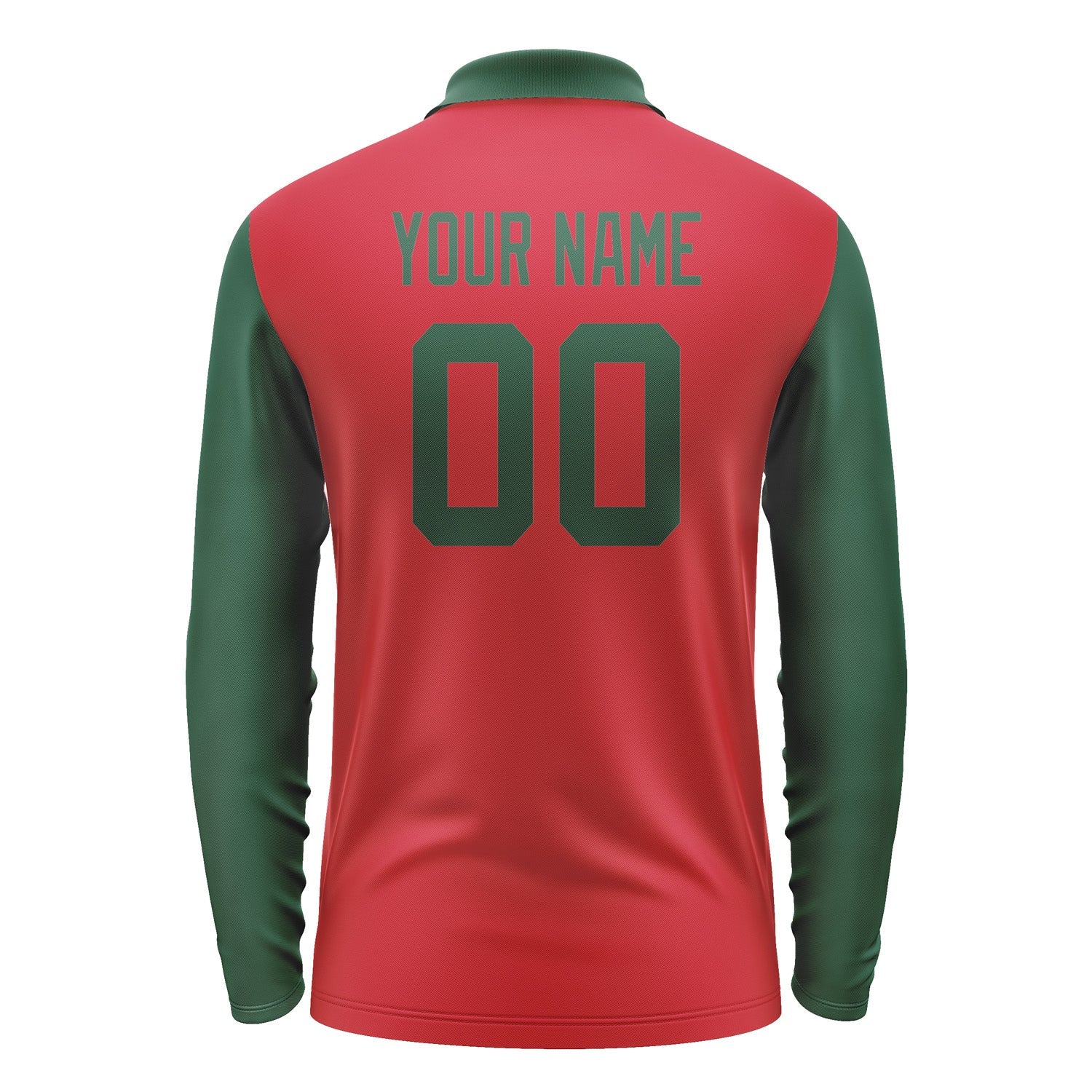 Custom Red Green Long Sleeve Polo Shirt Pl140505B105