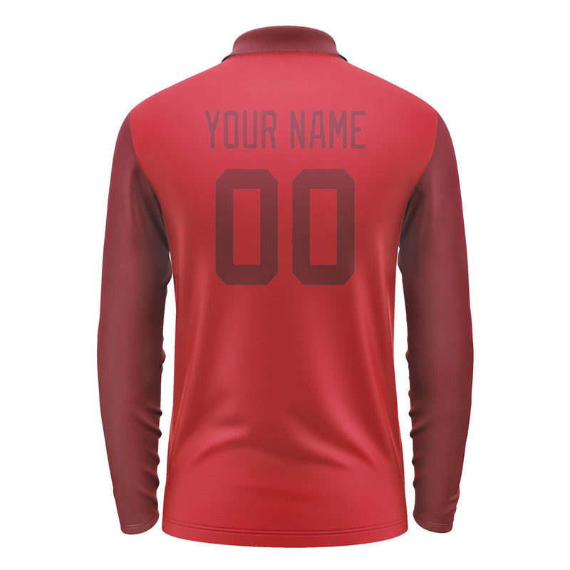 Custom Red Crimson Red Long Sleeve Polo Shirt Pl141515B115