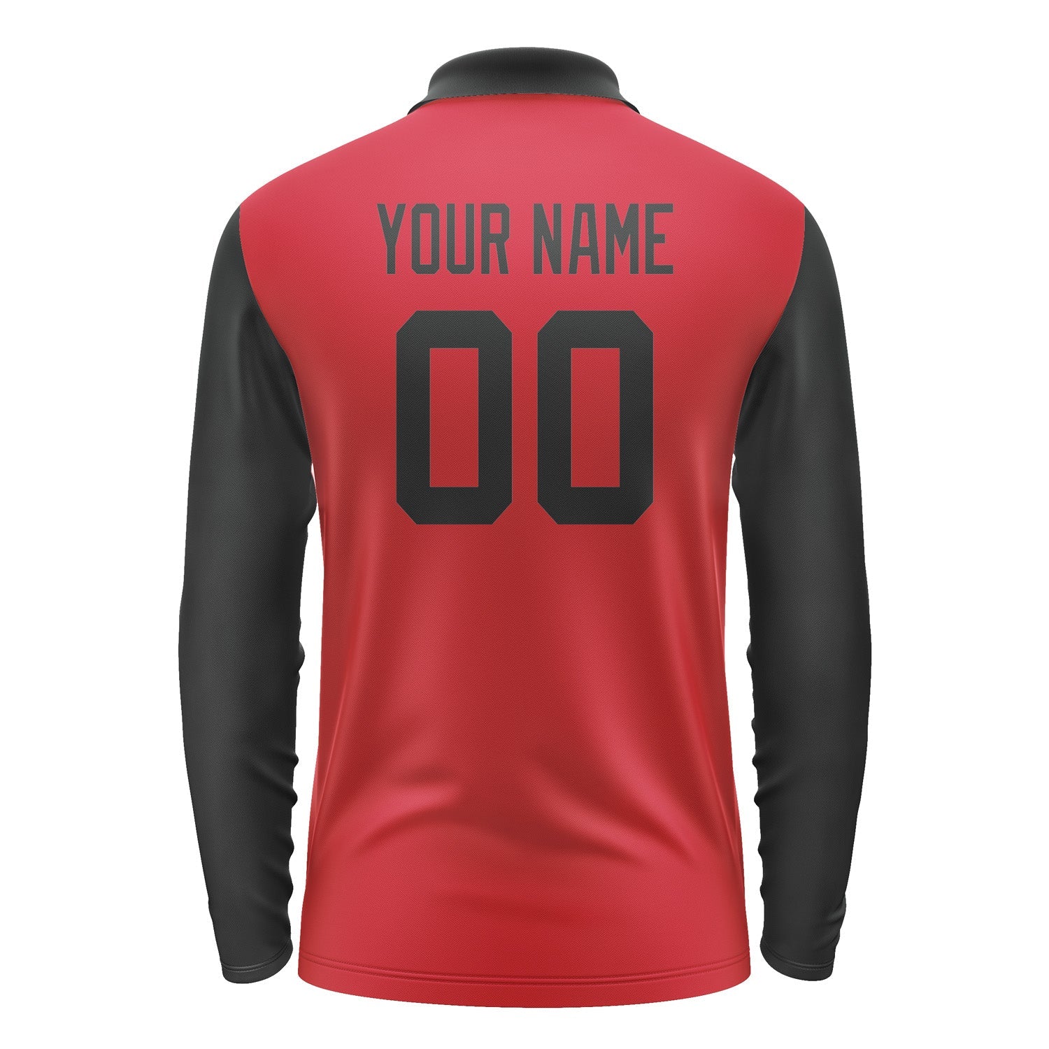 Custom Red Black Long Sleeve Polo Shirt Pl141717B117