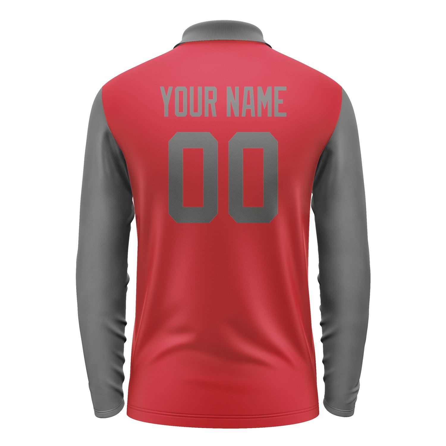 Custom Red Dark Grey Long Sleeve Polo Shirt Pl142020B120