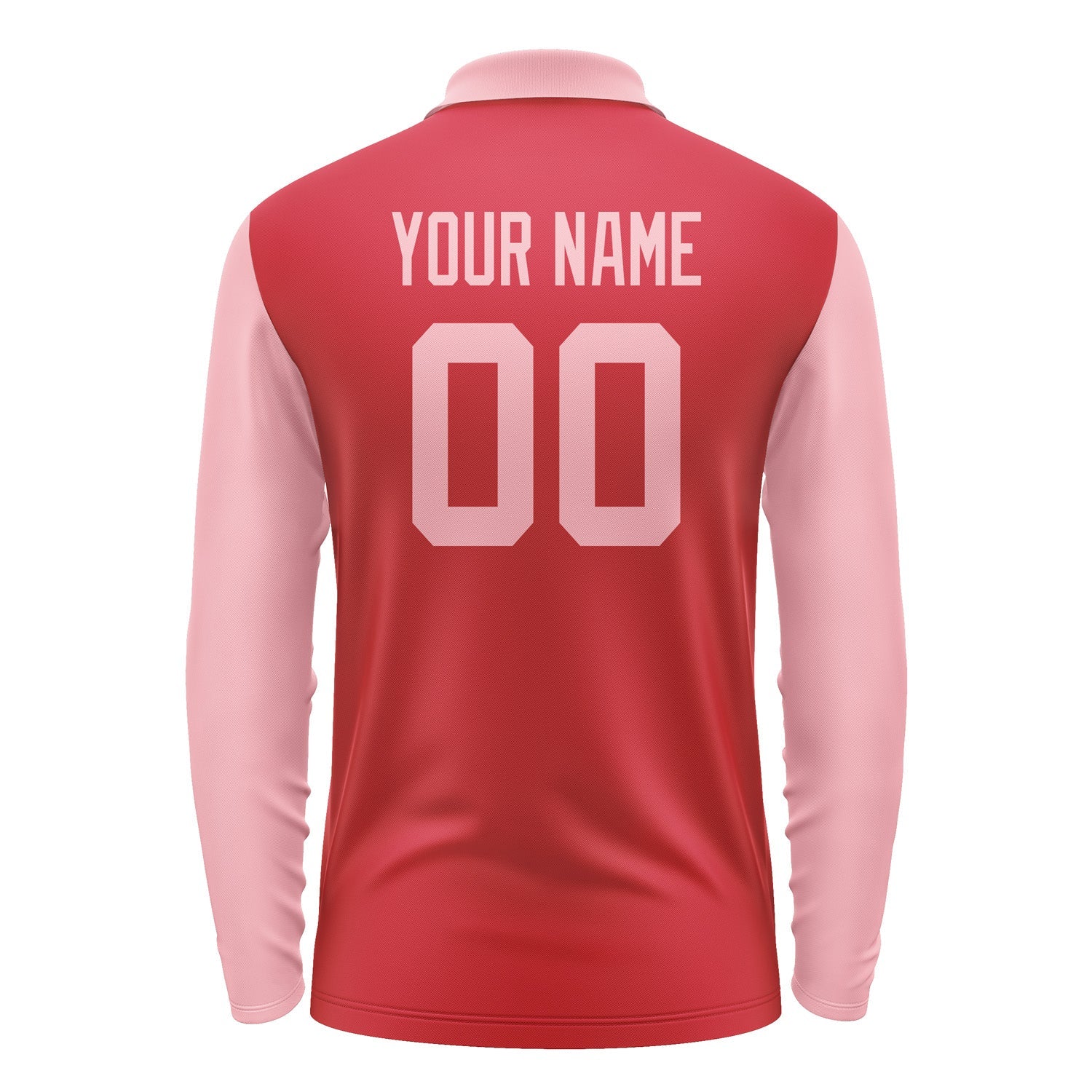 Custom Red Light Pink Long Sleeve Polo Shirt Pl142121B121