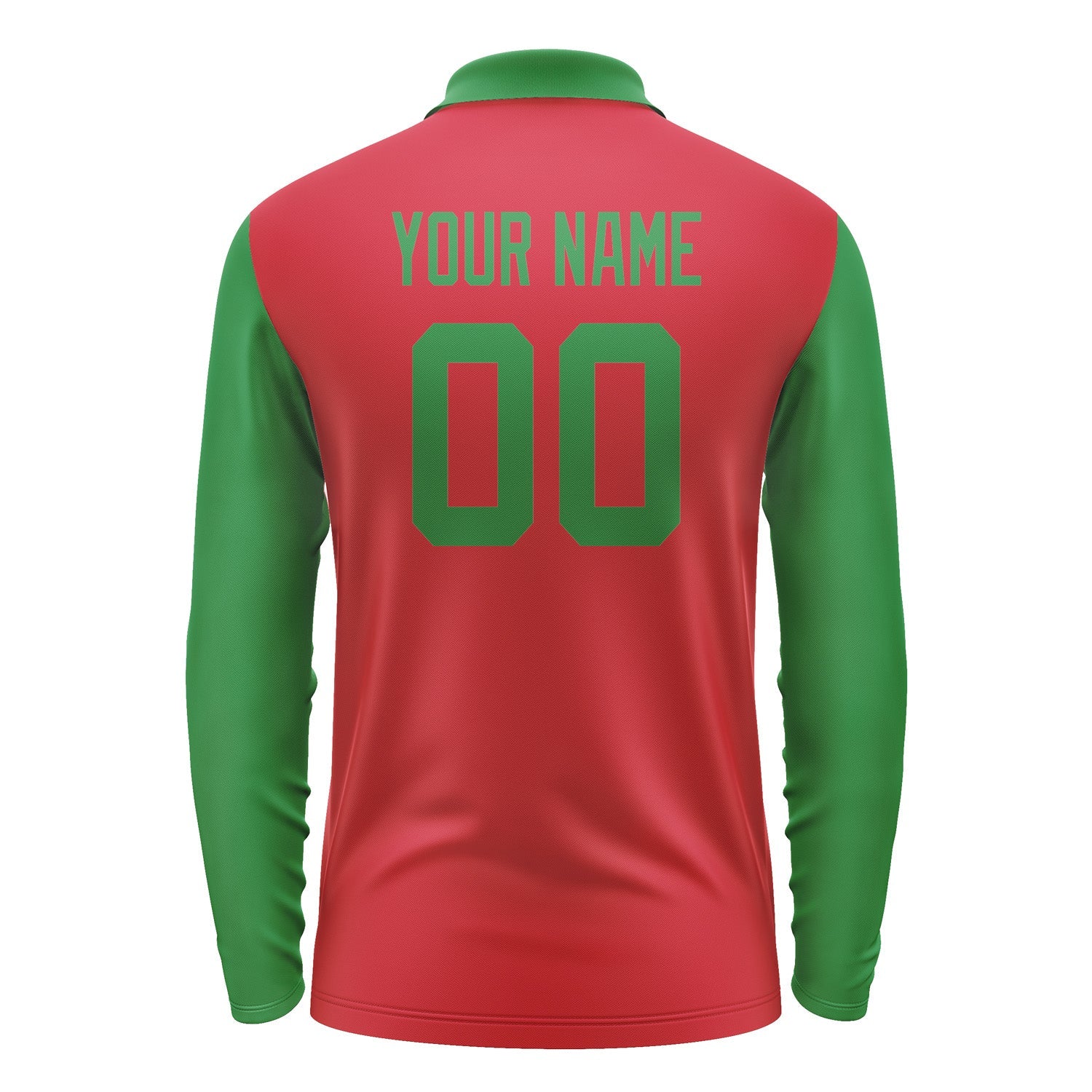 Custom Red Emerald Green Long Sleeve Polo Shirt Pl142424B124