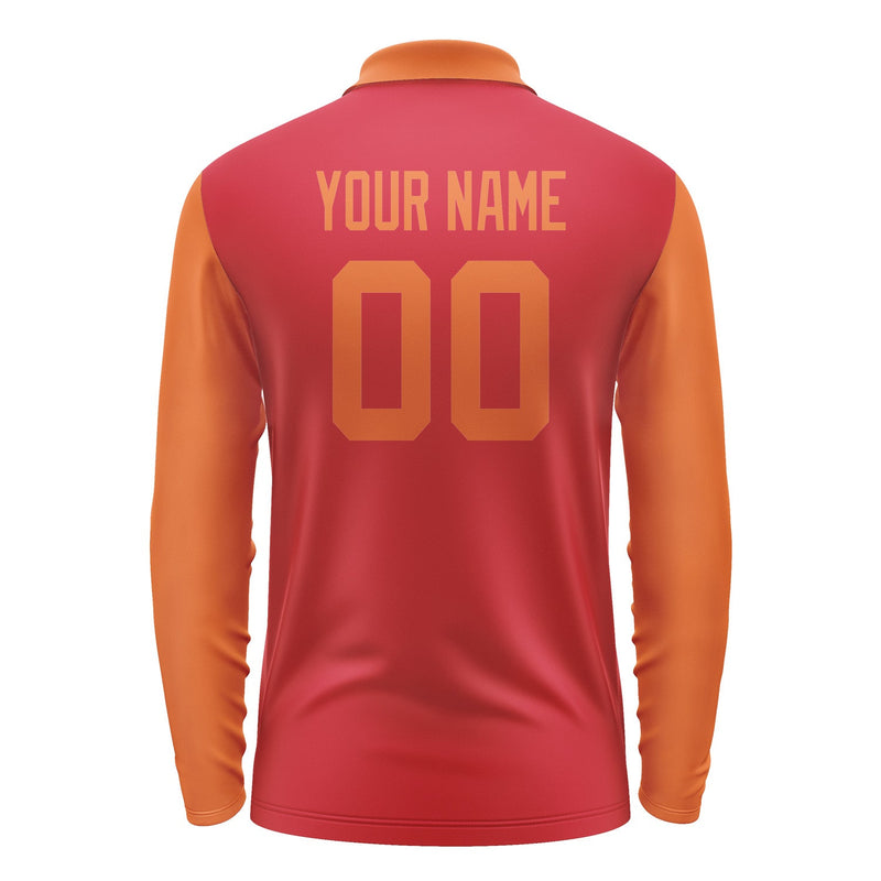 Custom Red Orange Long Sleeve Polo Shirt Pl142828B128