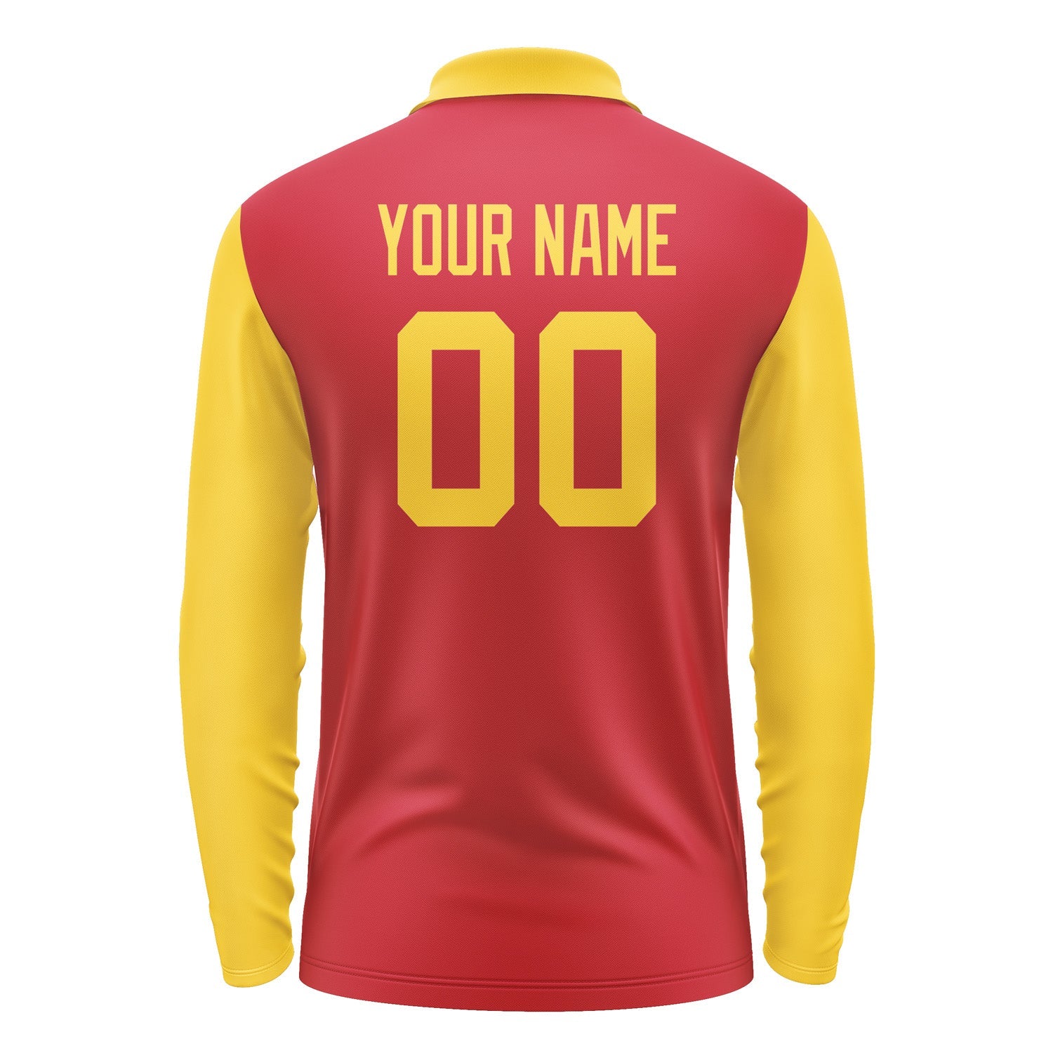 Custom Red Gold Long Sleeve Polo Shirt Pl143030B130
