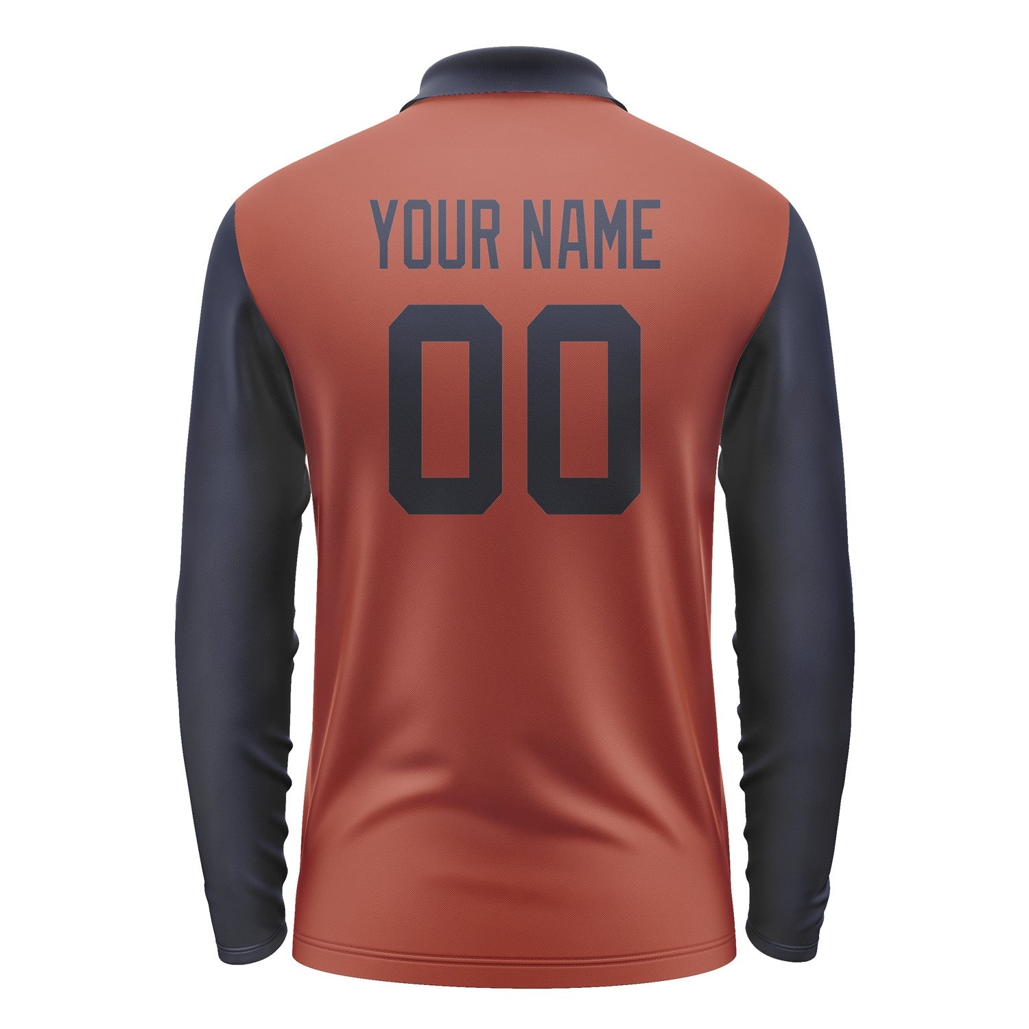 Custom Coral Red Navy Long Sleeve Polo Shirt Pl161111B111