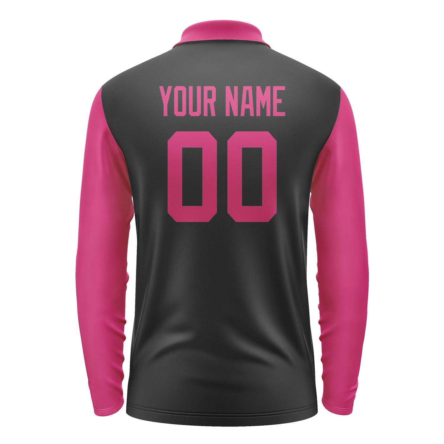 Custom Black Pink Long Sleeve Polo Shirt Pl171313B113