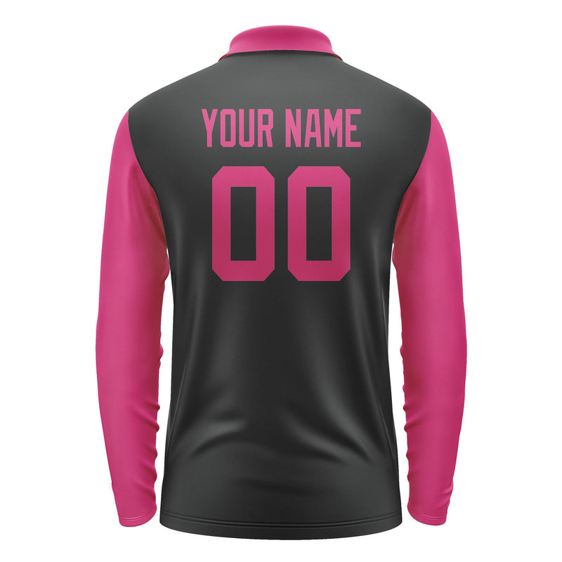 Custom Black Pink Long Sleeve Polo Shirt Pl171313B113