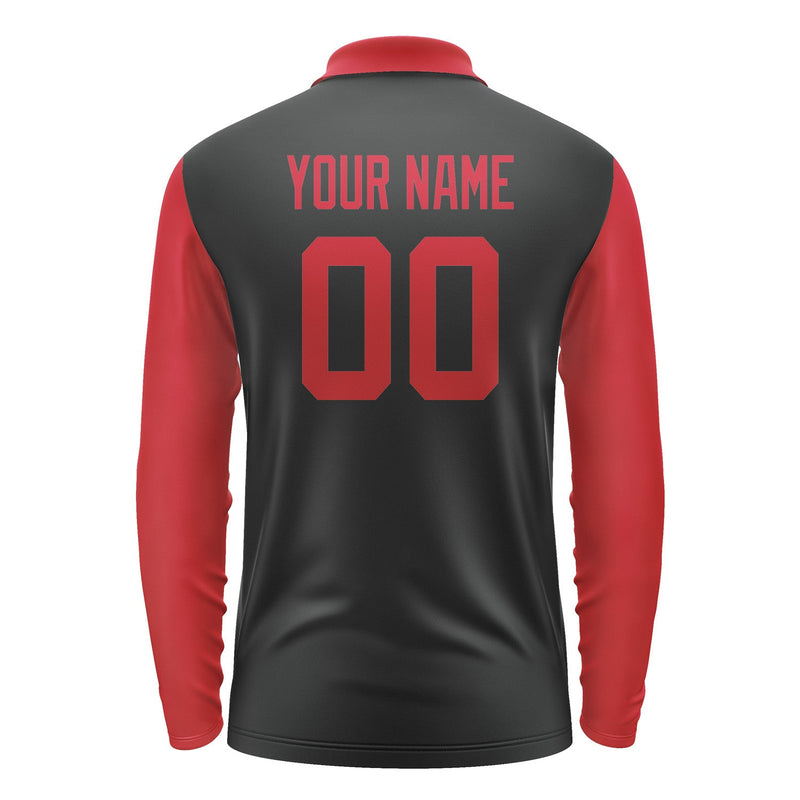 Custom Black Red Long Sleeve Polo Shirt Pl171414B114