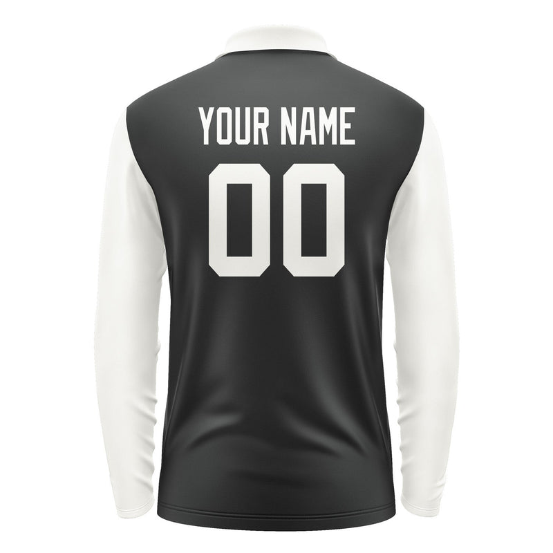 Custom Black White Long Sleeve Polo Shirt Pl171818B118