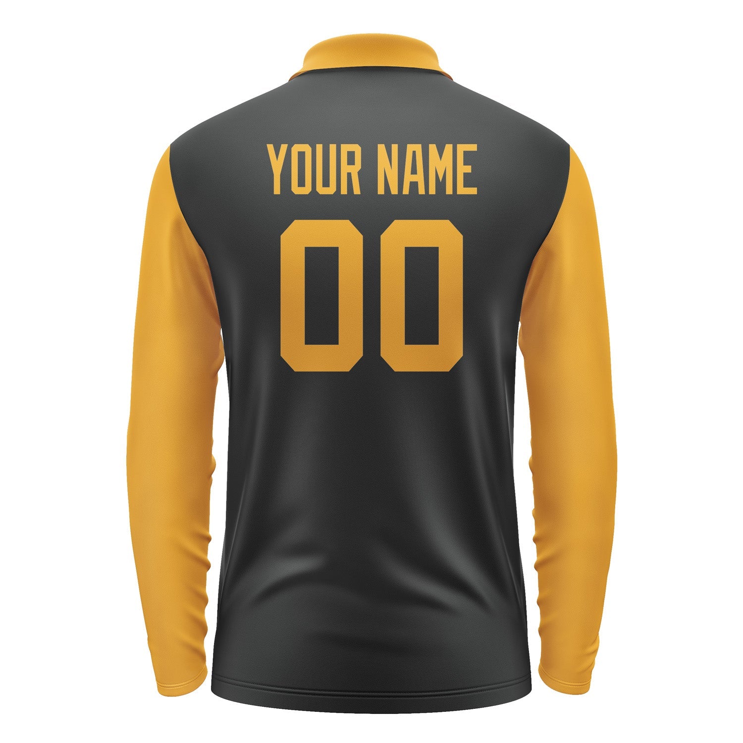 Custom Black Yellow Long Sleeve Polo Shirt Pl171919B119